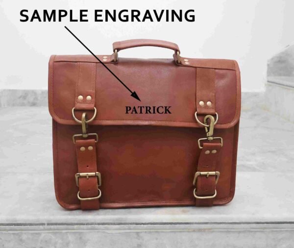 Panoply Vintage Leather Handmade Briefcase | Office Laptop Bag - Image 8