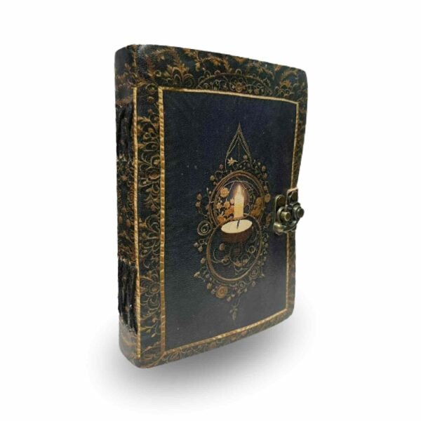 Panoply Vintage Leather Journal – Handmade, Eco-Friendly, Antique Lamp Design