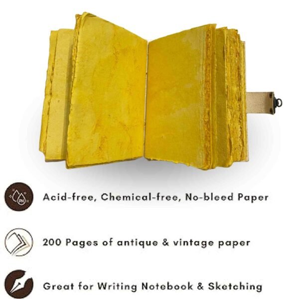 Panoply Vintage Leather Journal – Handmade, Eco-Friendly, Antique Lamp Design