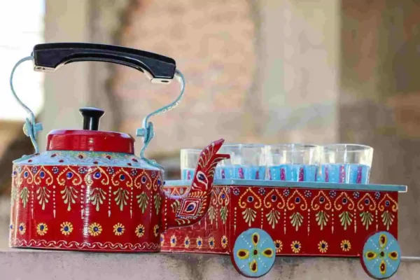 Panoply Hand Carved Mango Wooden Kettle Set –Table Decoration Set - Image 3
