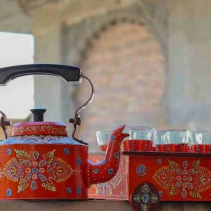 Panoply Hand Carved Mango Wooden Kettle Set –Table Decoration Set