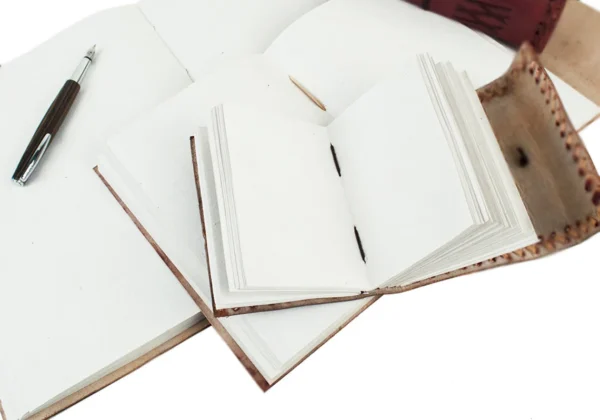 Panoply Vintage Leather Handmade Journal with Camel Embossed Work and Leather Strap - Image 2