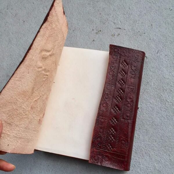 Panoply Vintage Elephant Embossed Handmade Leather Journal with Strap | Eco-Friendly Notebook - Image 2