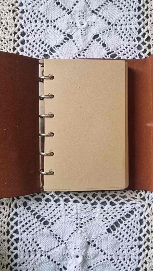 Panoply Vintage Leather Handcrafted Journal with Leather Strap, Metal Leaf - Image 7