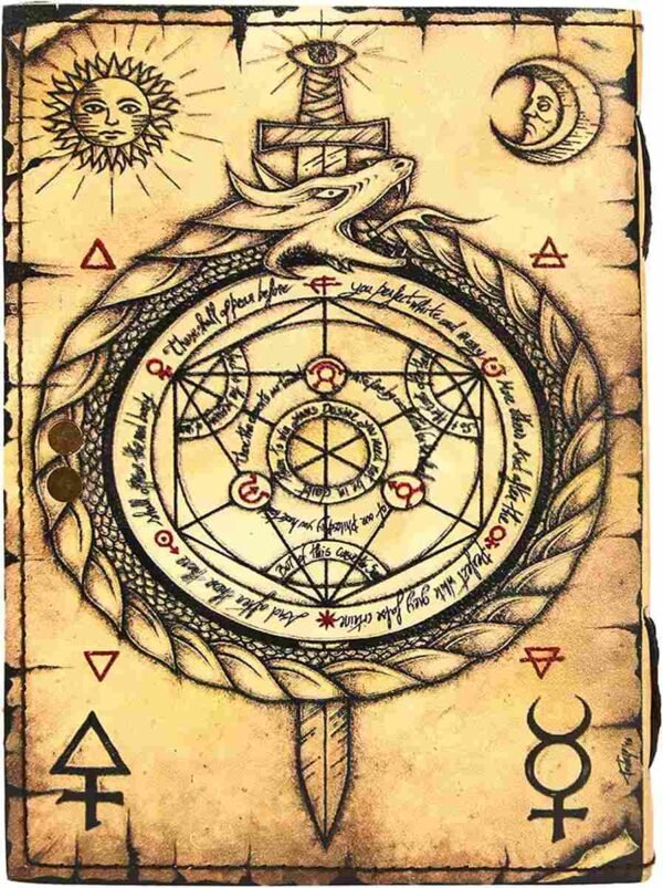 Panoply Leather UV Print Ouroboros Journal – Vintage Style Diary - Image 2