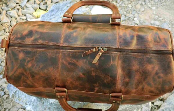 Panoply Leather Burnt Brown Big Duffle Bag - Image 7