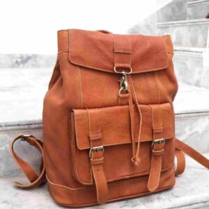 Panoply Leather Light Brown Backpack