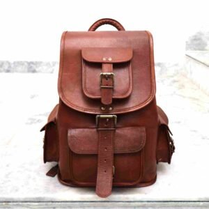 Panoply Leather Brown Russet Backpack