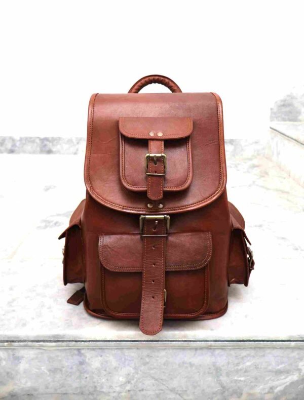 Panoply Leather Brown Russet Backpack