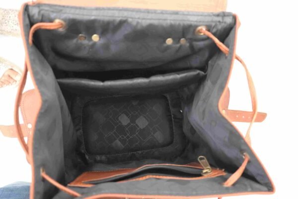 Panoply Leather Brown Russet Backpack - Image 8
