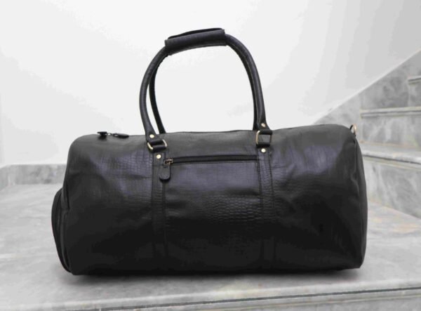 Panoply Leather Black Duffle Bag - Image 2