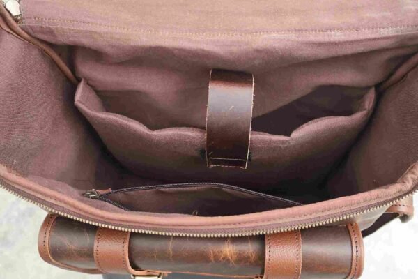Panoply Leather Rust Brown Backpack - Image 8