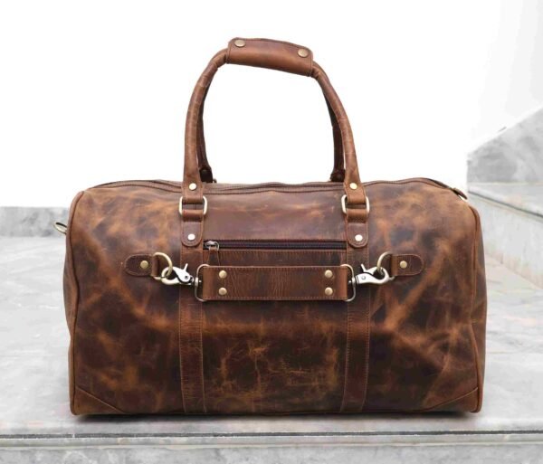 Panoply Leather Rust Brown Duffle Bag