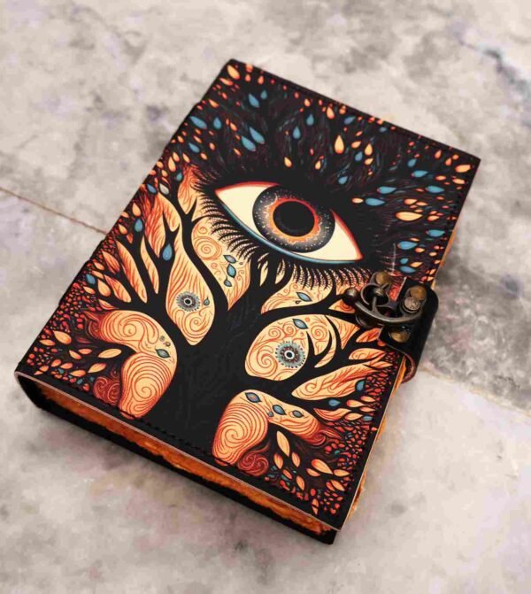 Panoply Leather UV Evil Eye Journal – Vintage Style Diary - Image 4