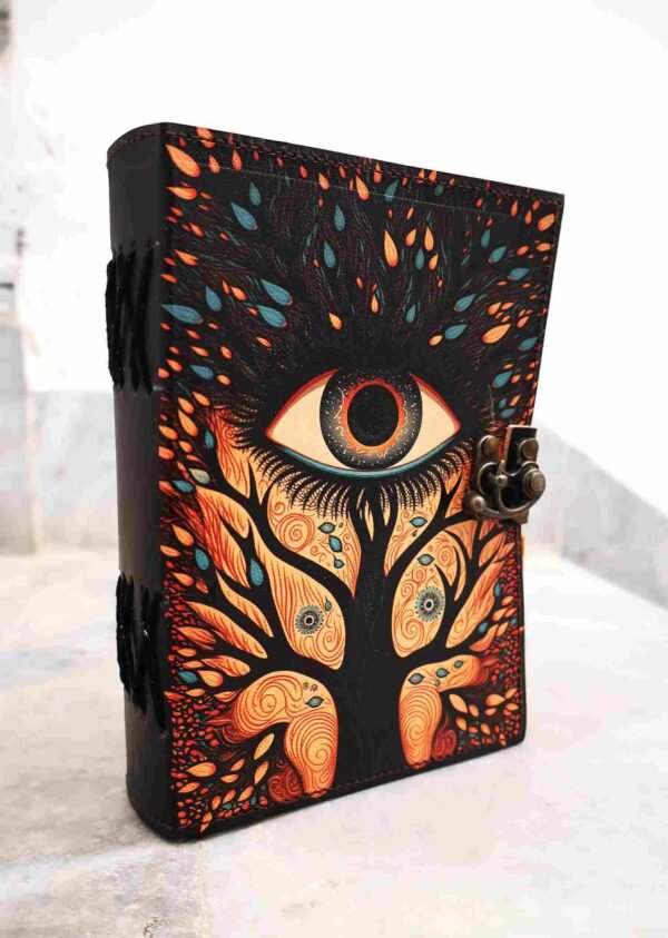Panoply Leather UV Evil Eye Journal – Vintage Style Diary - Image 2