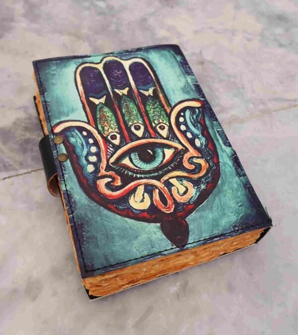 Panoply Leather UV Evil Hand Journal – Vintage Style Diary - Image 3