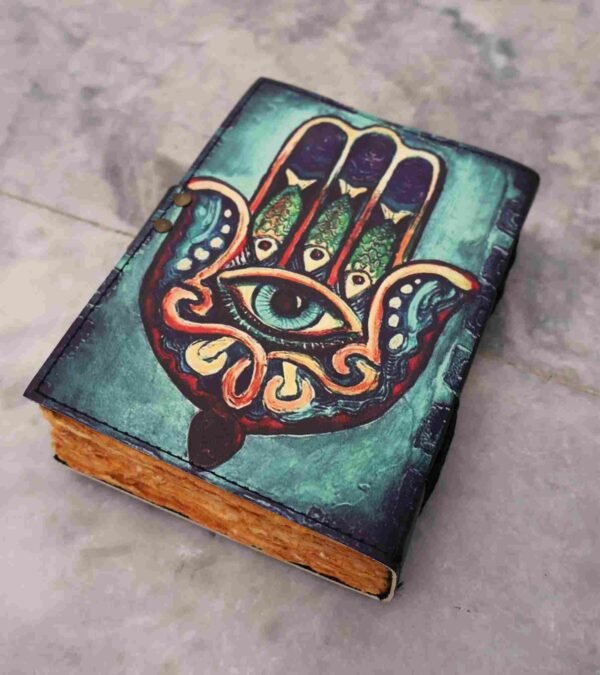Panoply Leather UV Evil Hand Journal – Vintage Style Diary - Image 4
