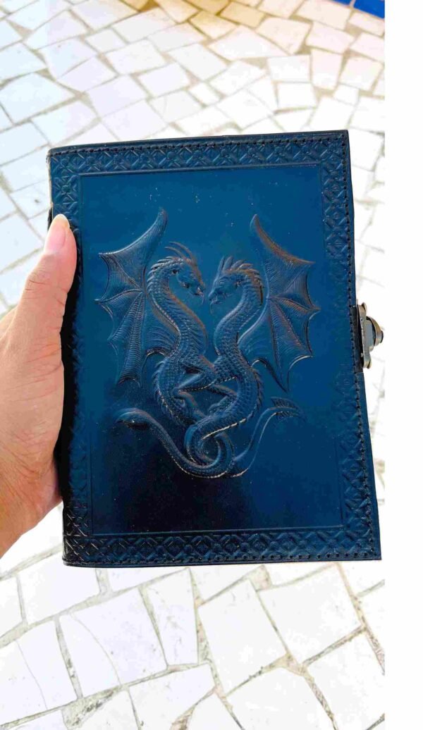 Panoply Leather UV Dragon Journal – Vintage Style Diary - Image 8