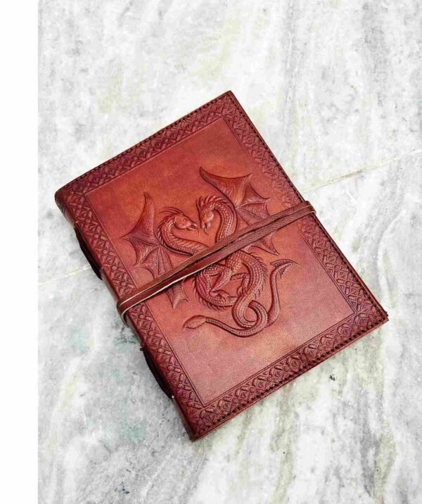 Panoply Leather UV Dragon Journal – Vintage Style Diary - Image 4