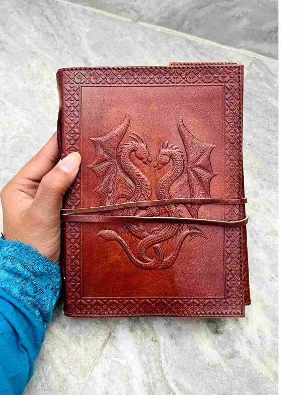 Panoply Leather UV Dragon Journal – Vintage Style Diary - Image 3