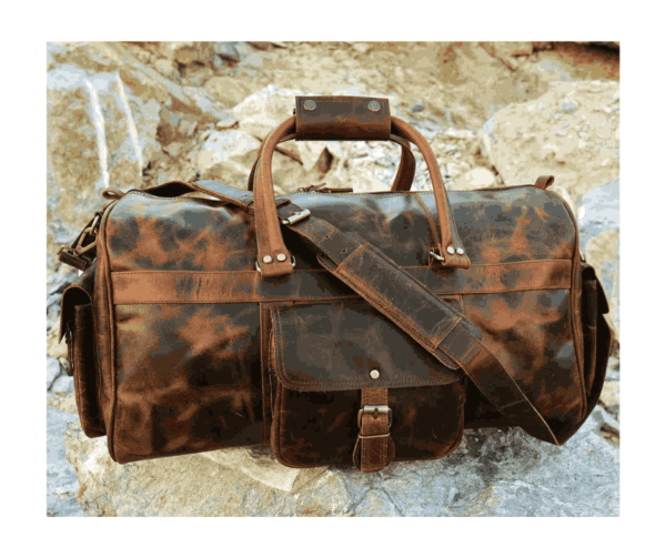 Panoply Leather Burnt Brown Big Duffle Bag